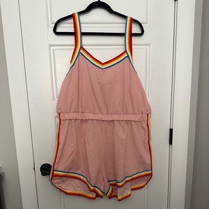 NWOT Pink and Rainbow Romper